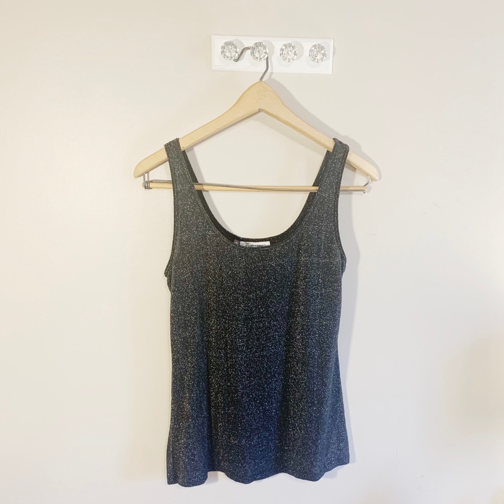 Jennifer Lopez black & silver sparkly tank top